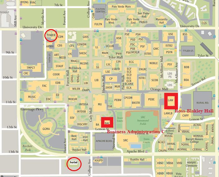Asu Tempe Campus Map Pdf - United States Map